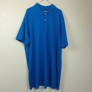 St. John's Bay Men's Comfort Flex Easy Care Classic Fit Polo Shirt Blue Size 2XL
